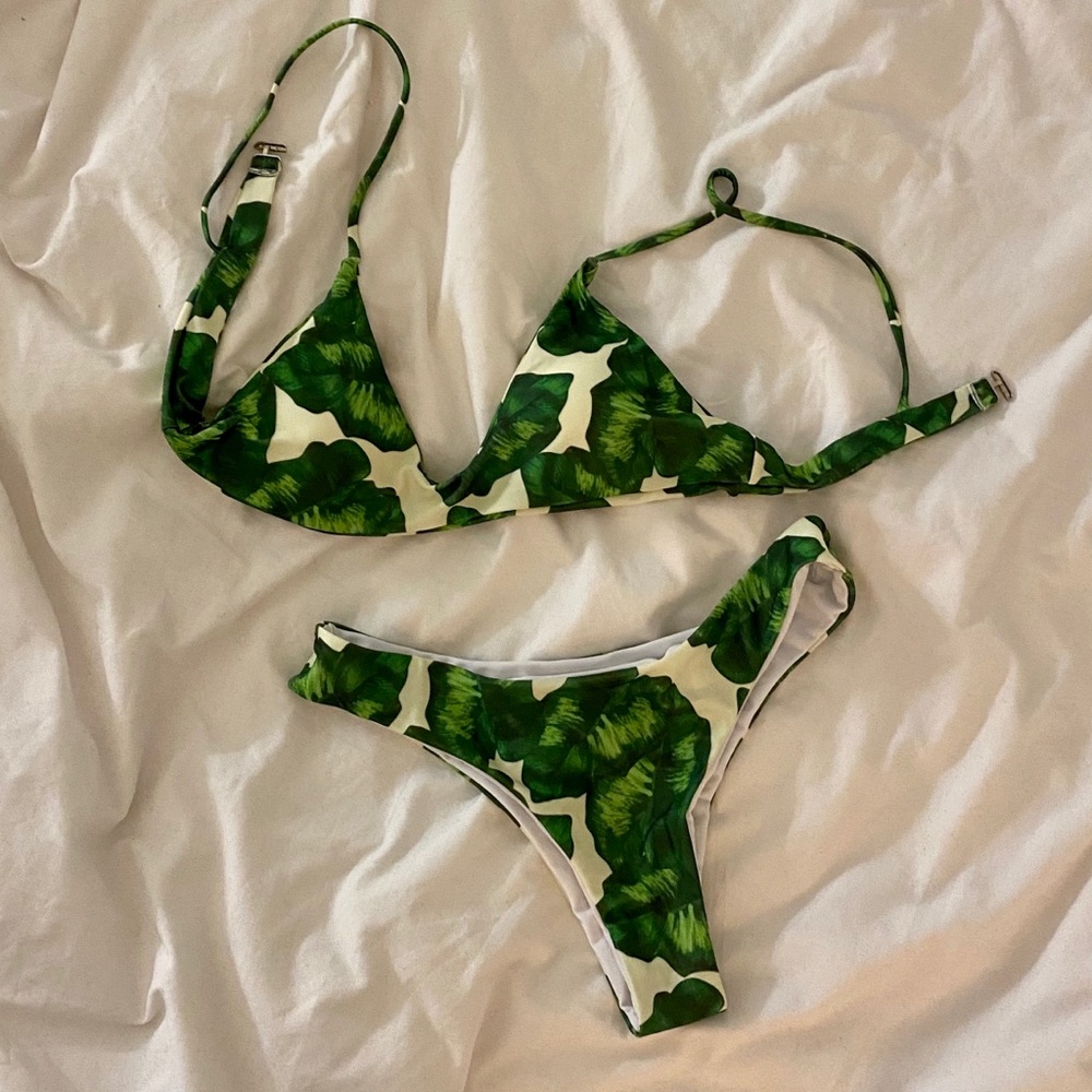 Two Piece Leaf Print Bikini